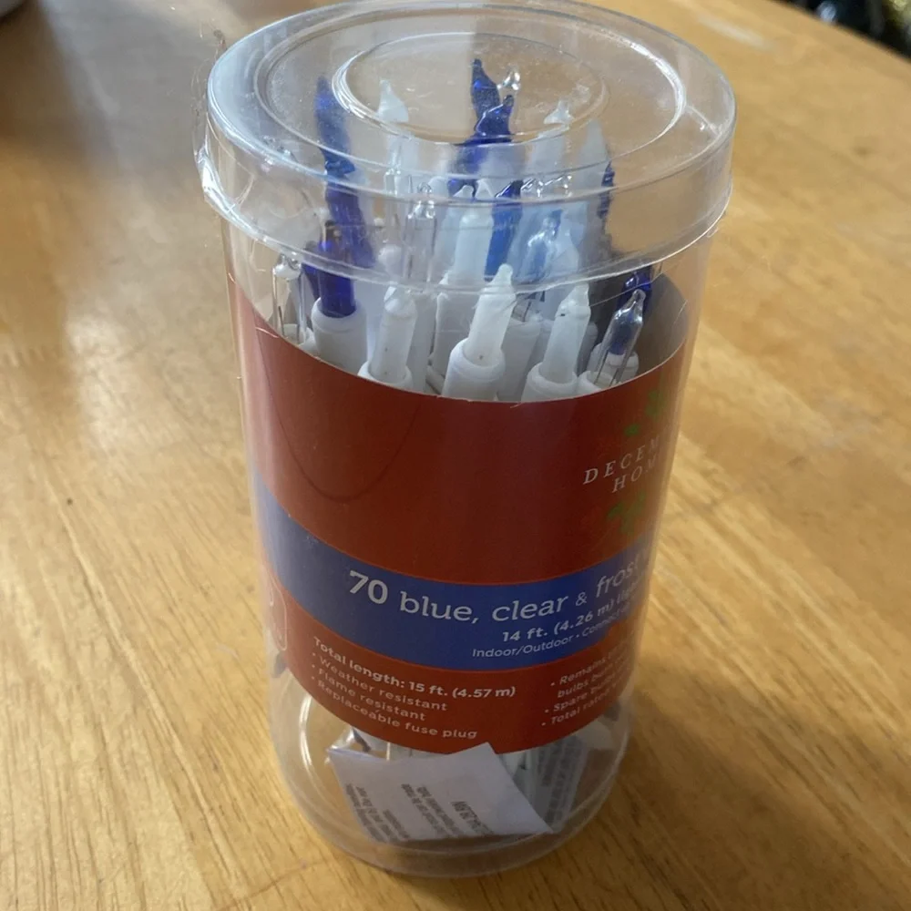 New Blue 70 clear & frost white mini lights Comes with 2 sets shown in picture